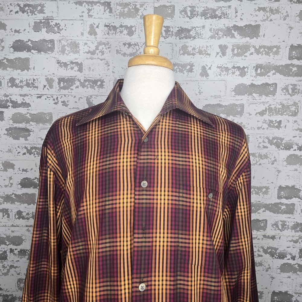 Haupt Shirt‎ Mens USA XL Multicolor Plaid Long Sleeve Button Up Casual Germany